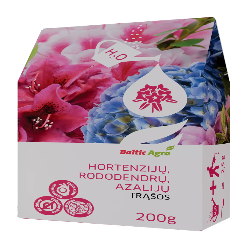 Trąšos hortenzijų, rododendrų, azalijų žydėjimui skatinti, 200g